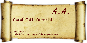 Acsádi Arnold névjegykártya