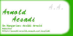arnold acsadi business card