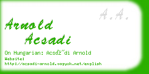 arnold acsadi business card